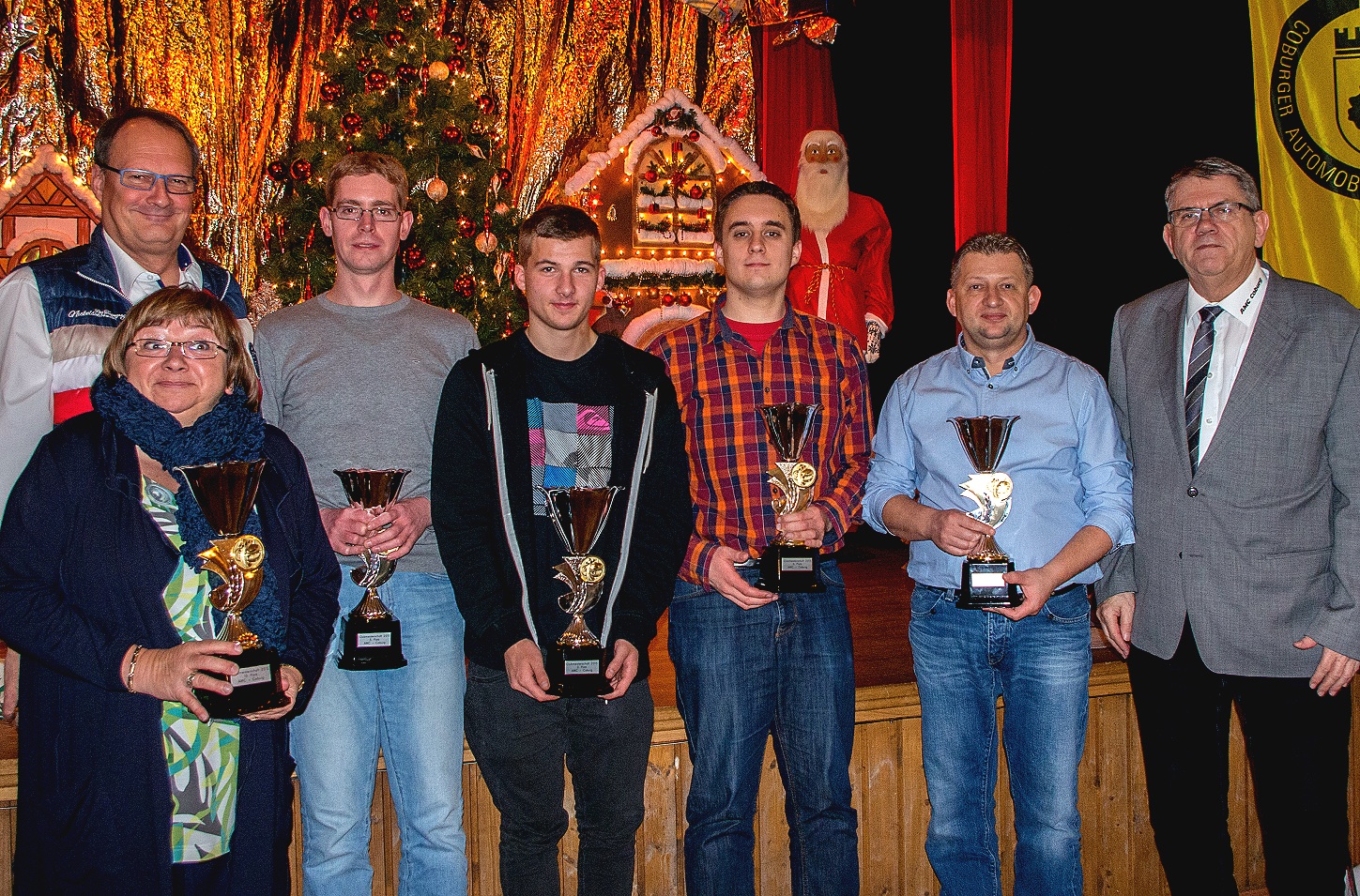 Die erfolgreichsten Vierradsportler (v. li.): Jochen und Inge Autsch, Stefan Bätz, Christian Strunz, André Wittmann, André Apel und Jochen Bischoff